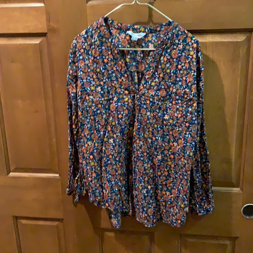 Old Navy tunic shirt blouse, floral multi-color, XL